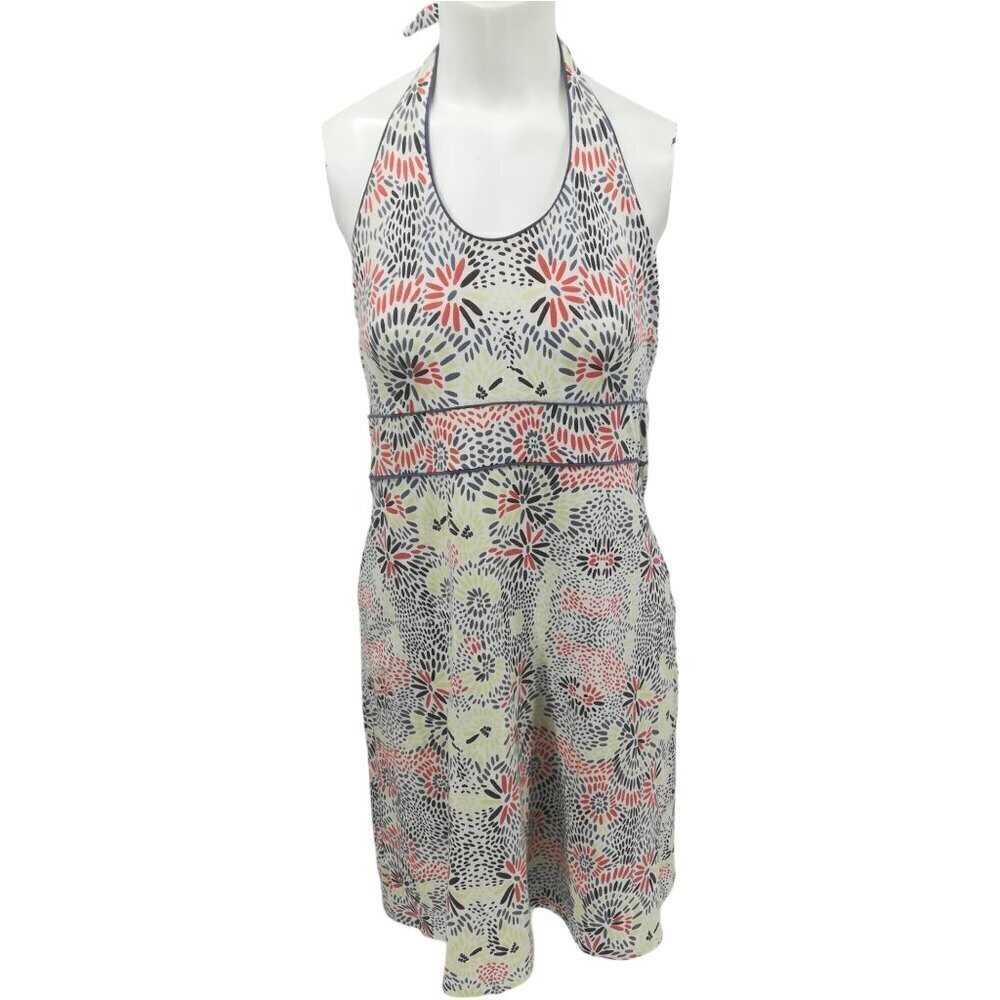Title Nine Abstract Floral Halter Athletic Sheath Dress Size S Organic Cotton